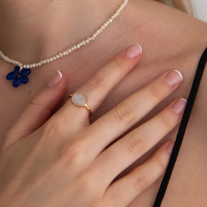 Anillo Piedra Luna Blanco