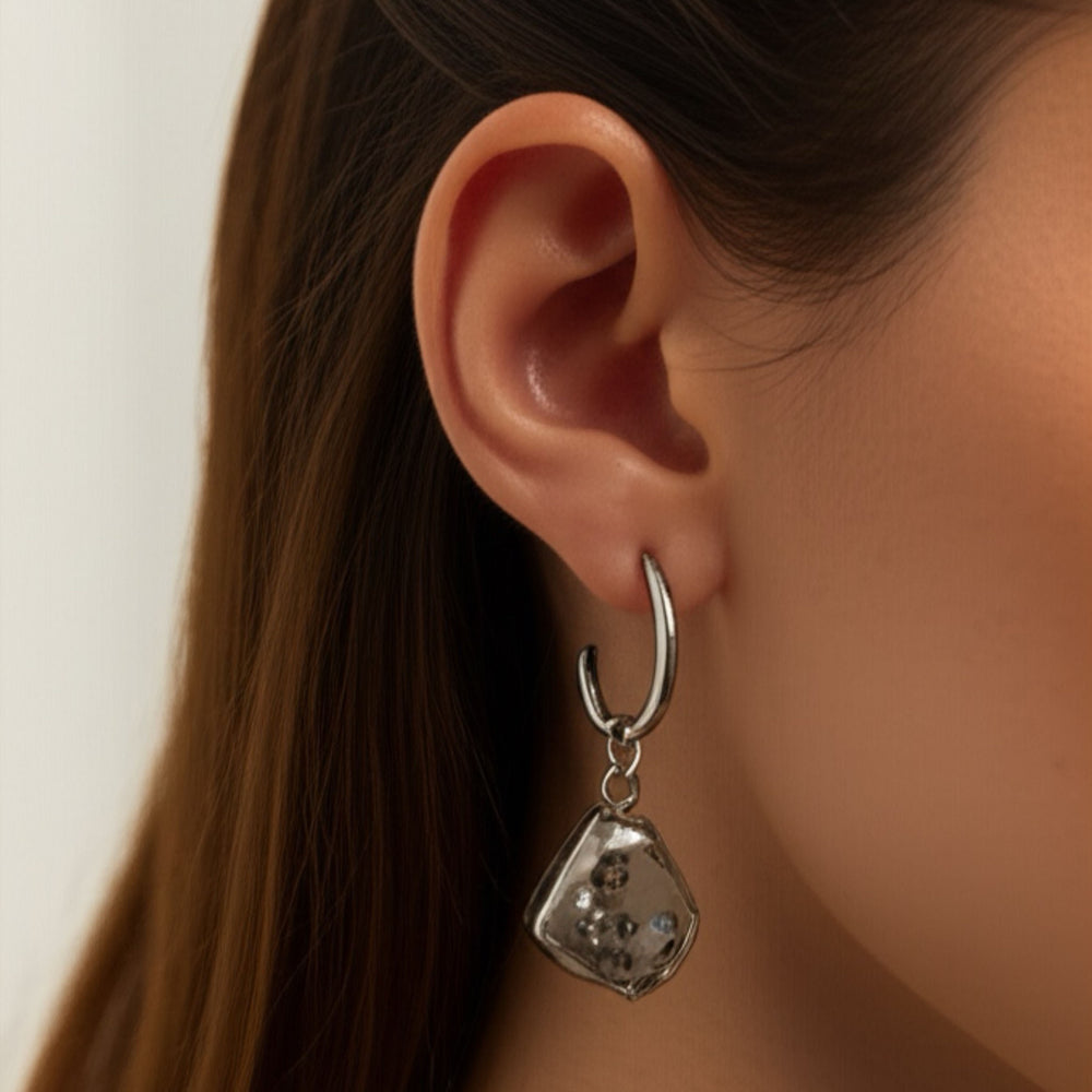 Pendientes Perlé Grey