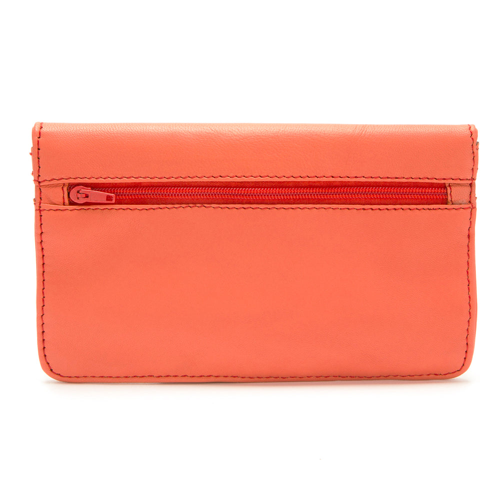 Pastel Orange Leather Wallet