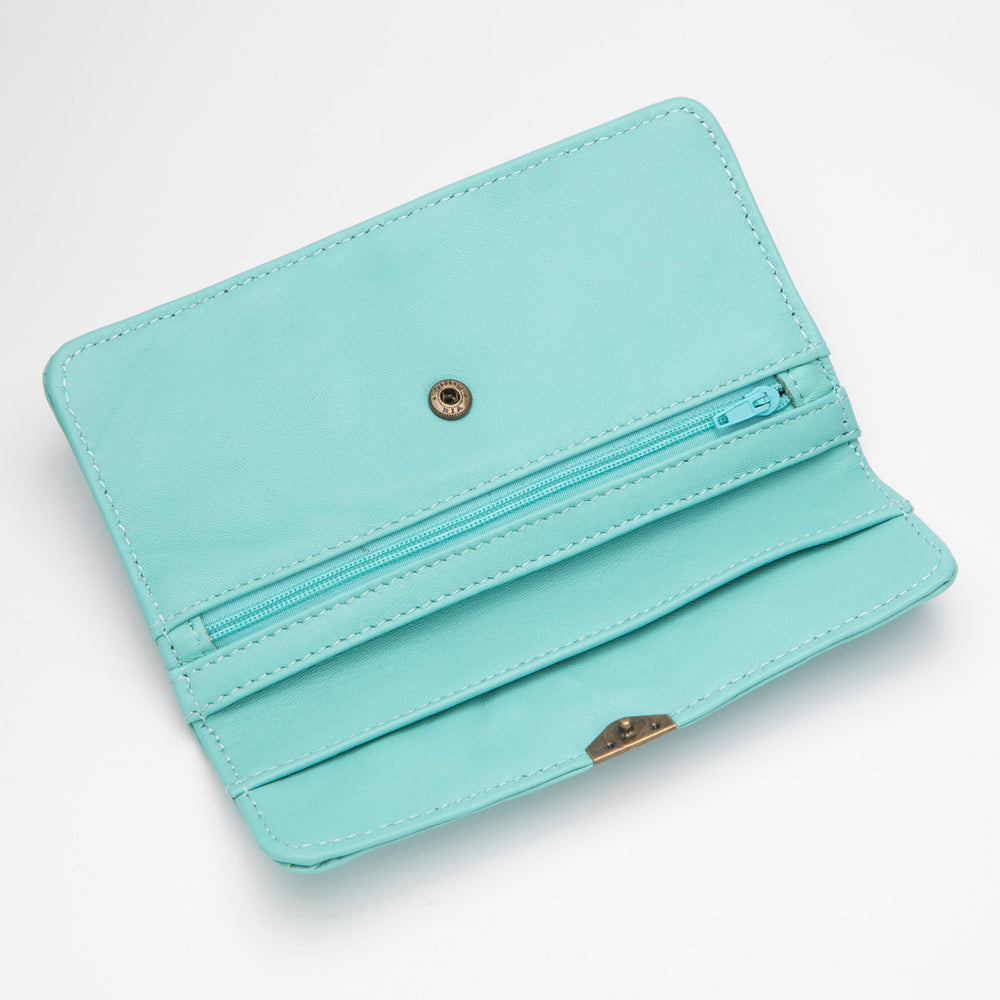 Cartera de Piel Azul Formentera
