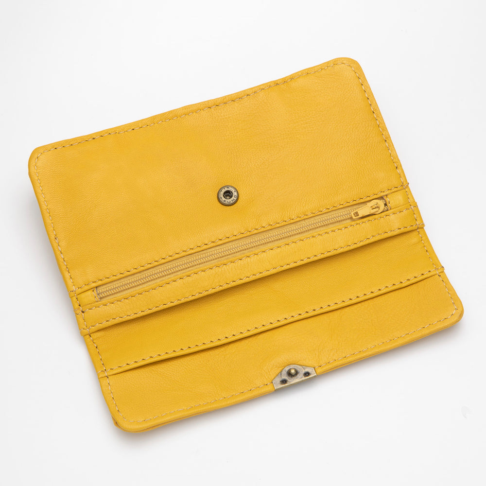 Cartera de Piel Amarillo Sun