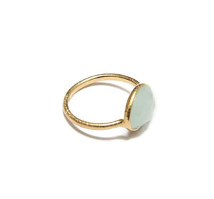 Anillo Piedra Verde Aguamarina