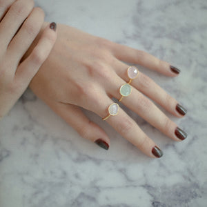 White Moonstone Ring