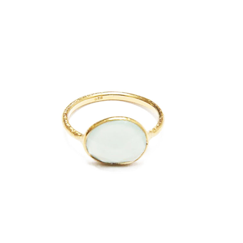 Anillo Piedra Verde Aguamarina