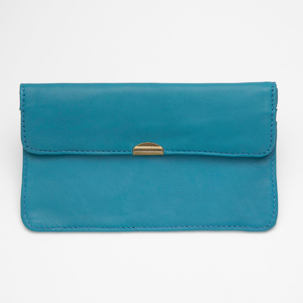 Cartera de Piel Azul Cielo