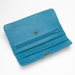 Cartera de Piel Azul Cielo