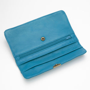 Cartera de Piel Azul Cielo