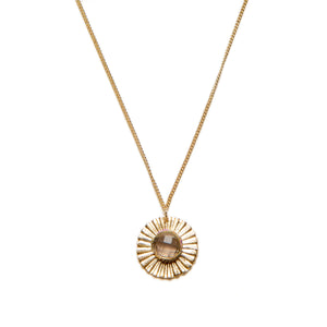 
                
                    Load image into Gallery viewer, Brown Quartz Stone Sun Necklace
                
            