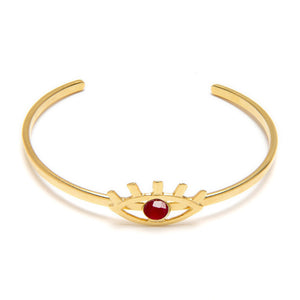 Pulsera Eye Con Piedra Granate