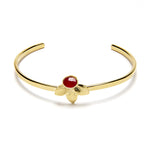 Lea Bracelet With Inlaid Garnet Stone